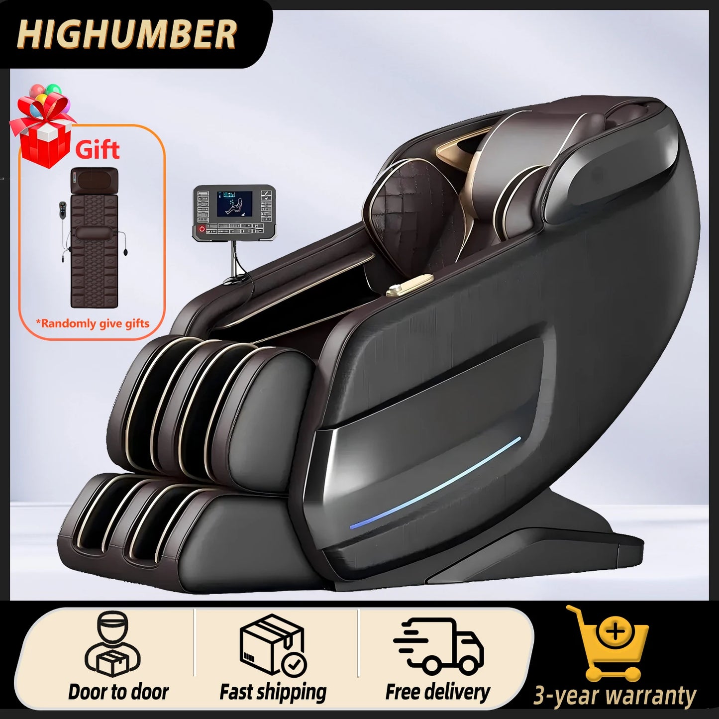 3-year warranty Massage Chair Full Body 4d Zero Gravity Dual-core 4D SL-Track Stretching Bluetooth Music and Voice Control