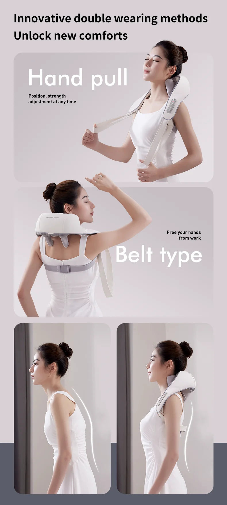 Neck And Shoulder Massager Wireless Shoulder And Back Kneading Massage Shawl Trapezius Neck Cervical masajeador