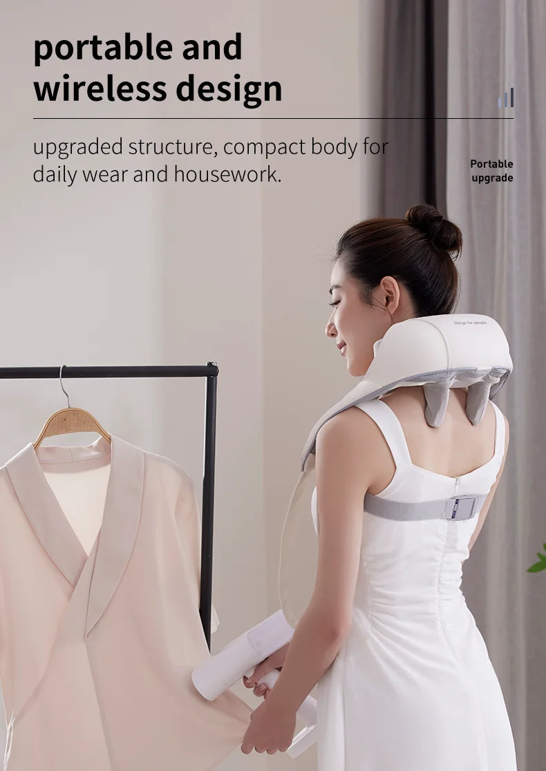 Neck And Shoulder Massager Wireless Shoulder And Back Kneading Massage Shawl Trapezius Neck Cervical masajeador
