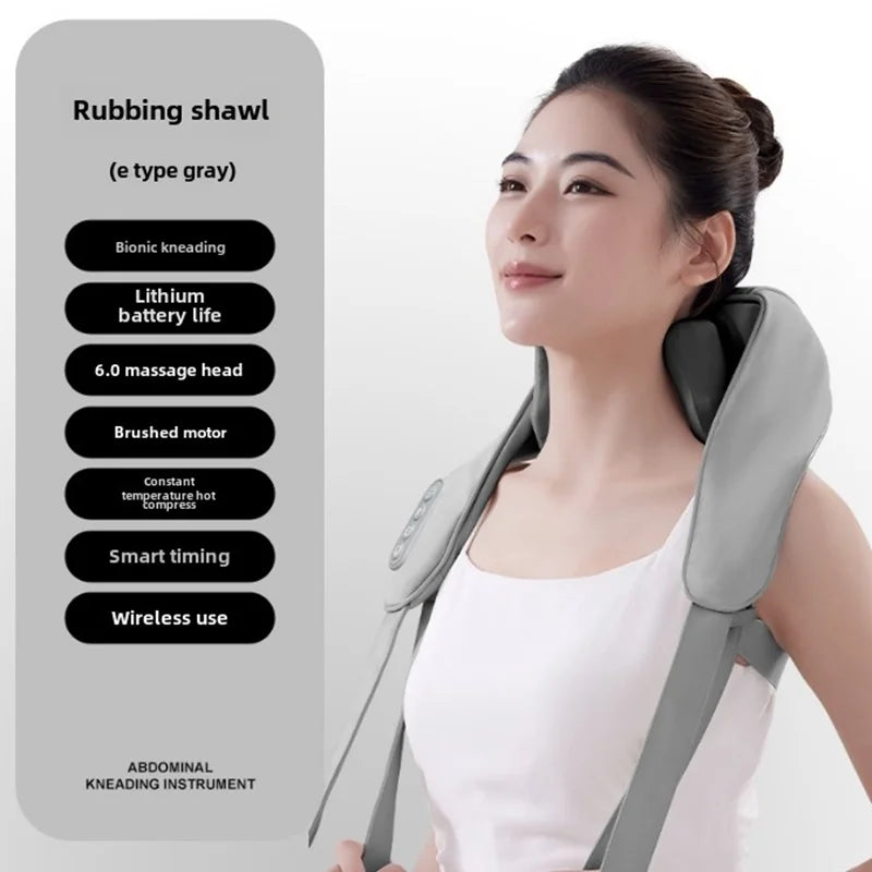 Neck And Shoulder Massager Wireless Shoulder And Back Kneading Massage Shawl Trapezius Neck Cervical masajeador