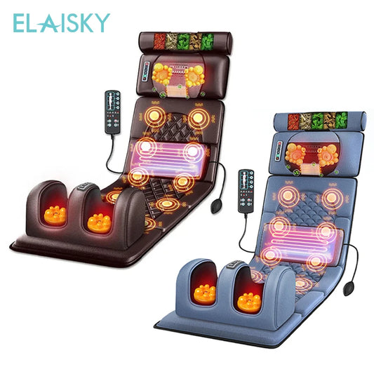From USA Electric Massage Mattress Vibrating Heating Infrared Massager Cushion For Neck Back Foot Full Body Pain Stress Relief
