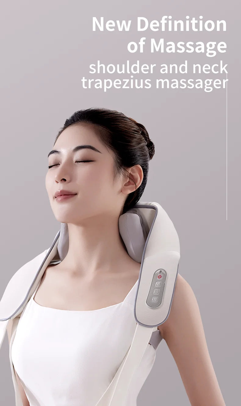 Neck And Shoulder Massager Wireless Shoulder And Back Kneading Massage Shawl Trapezius Neck Cervical masajeador